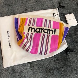 Isabel Marant Clutch Bag with Logo and Stripes